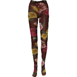Maroon Floral Print Tights Sheer Stockings Socks