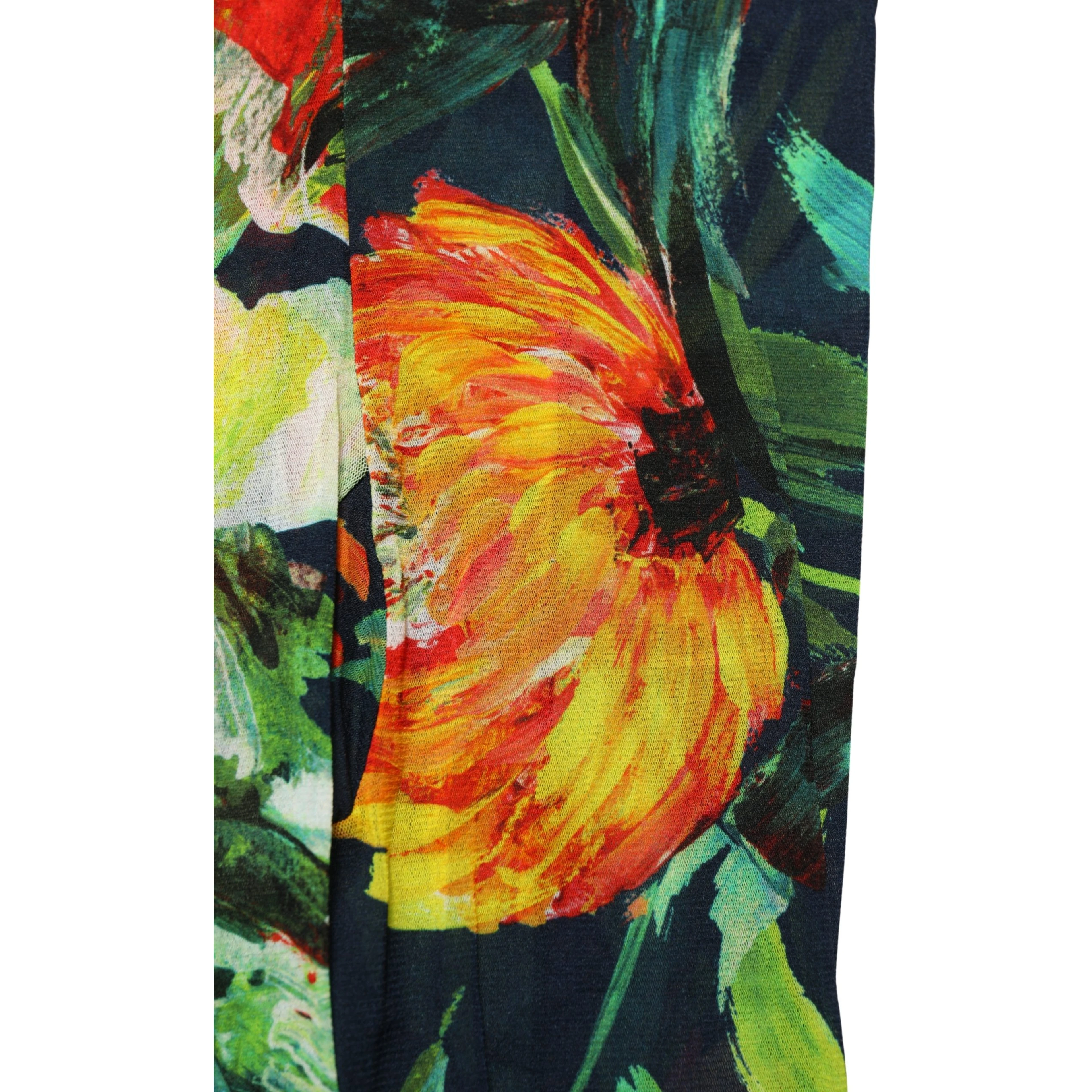 Black Floral Print Tights Sheer Stockings Socks