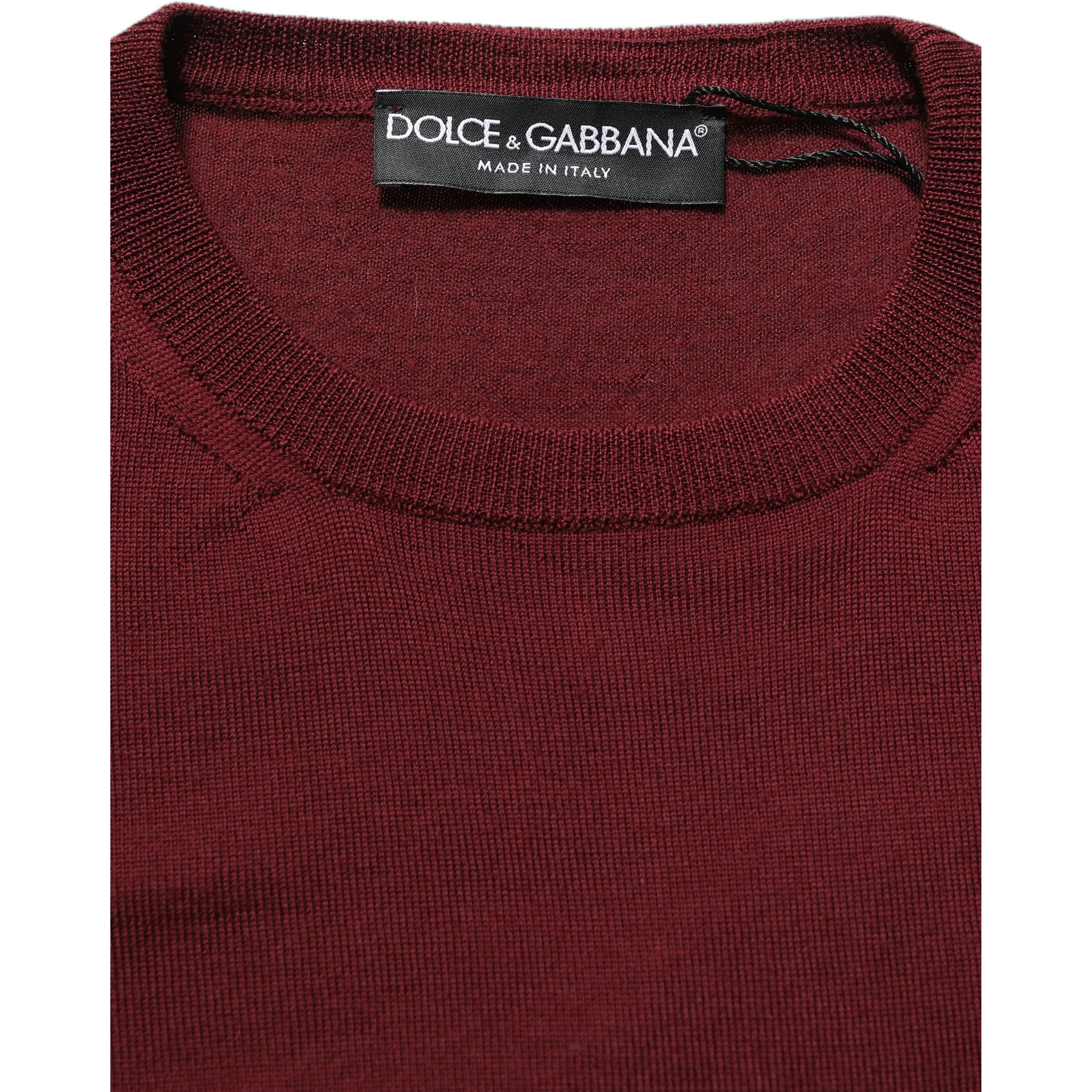 Maroon Wool Knitted CrewNeck Pullover Sweater