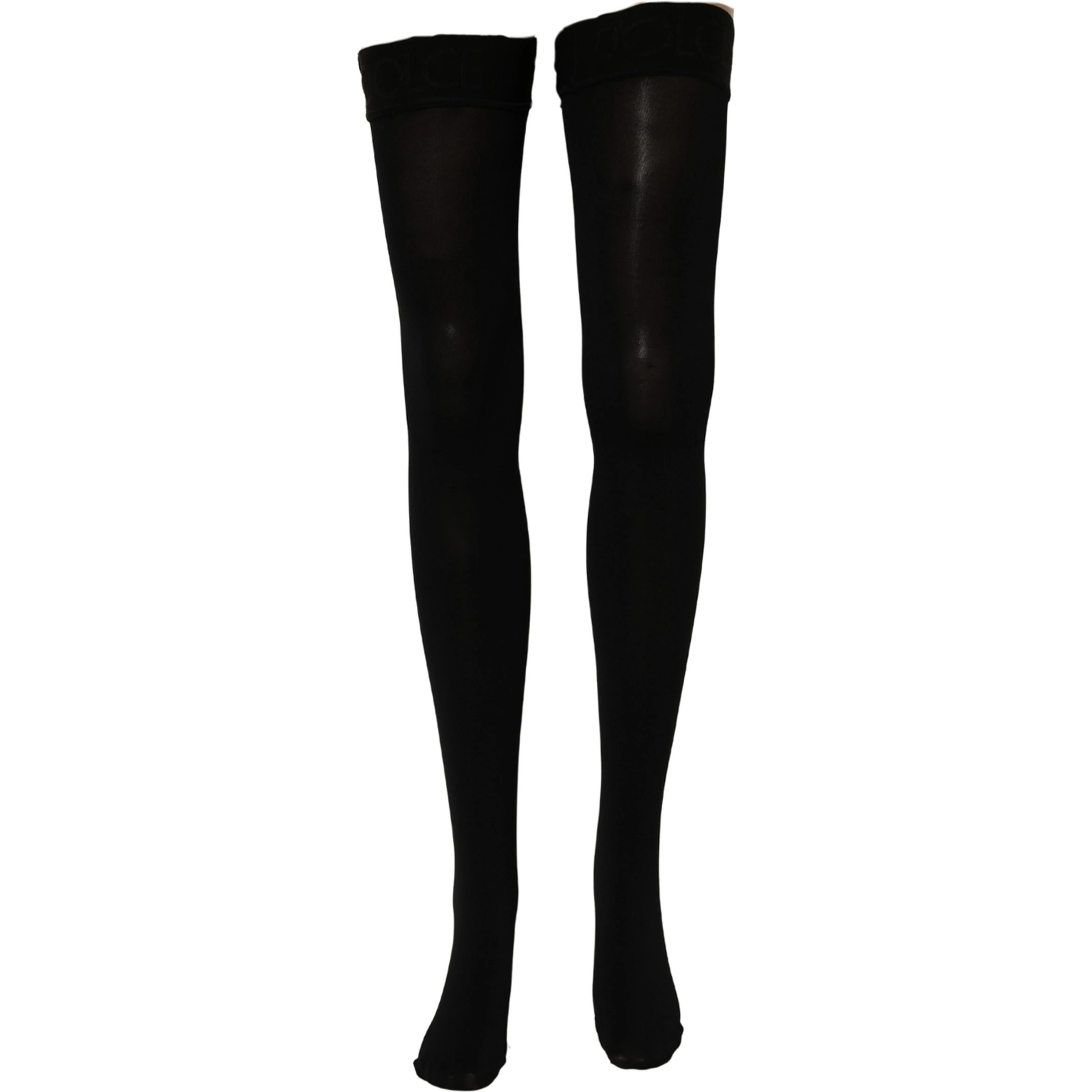 Black 100% Nylon Thigh High Stockings Socks