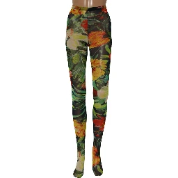 Black Floral Print Tights Sheer Stockings Socks