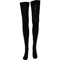 Black 100% Nylon Thigh High Stockings Socks