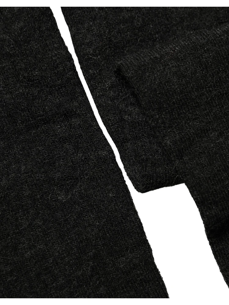 Black Wool Over Calf Long Women Accessory Socks