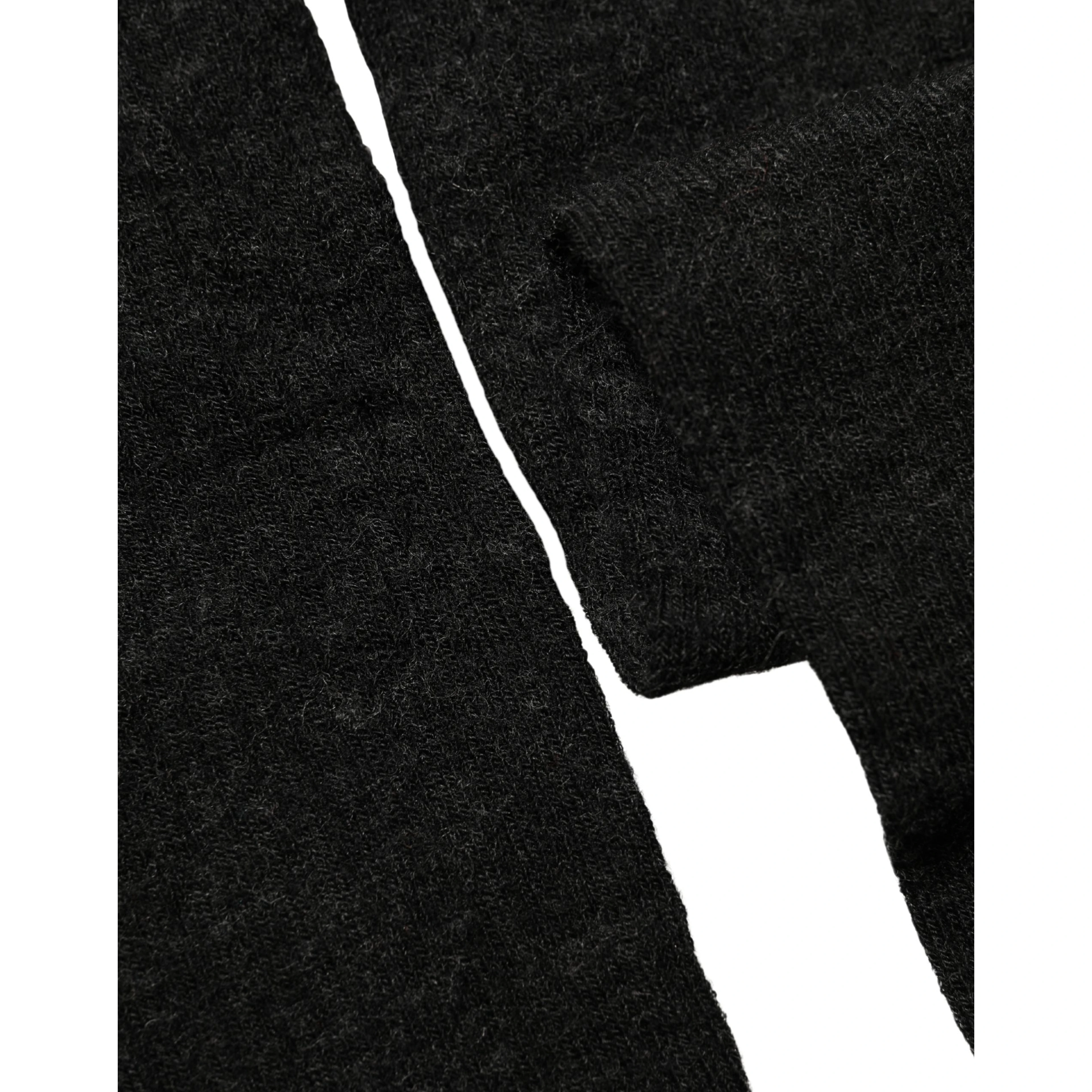Black Wool Over Calf Long Women Accessory Socks