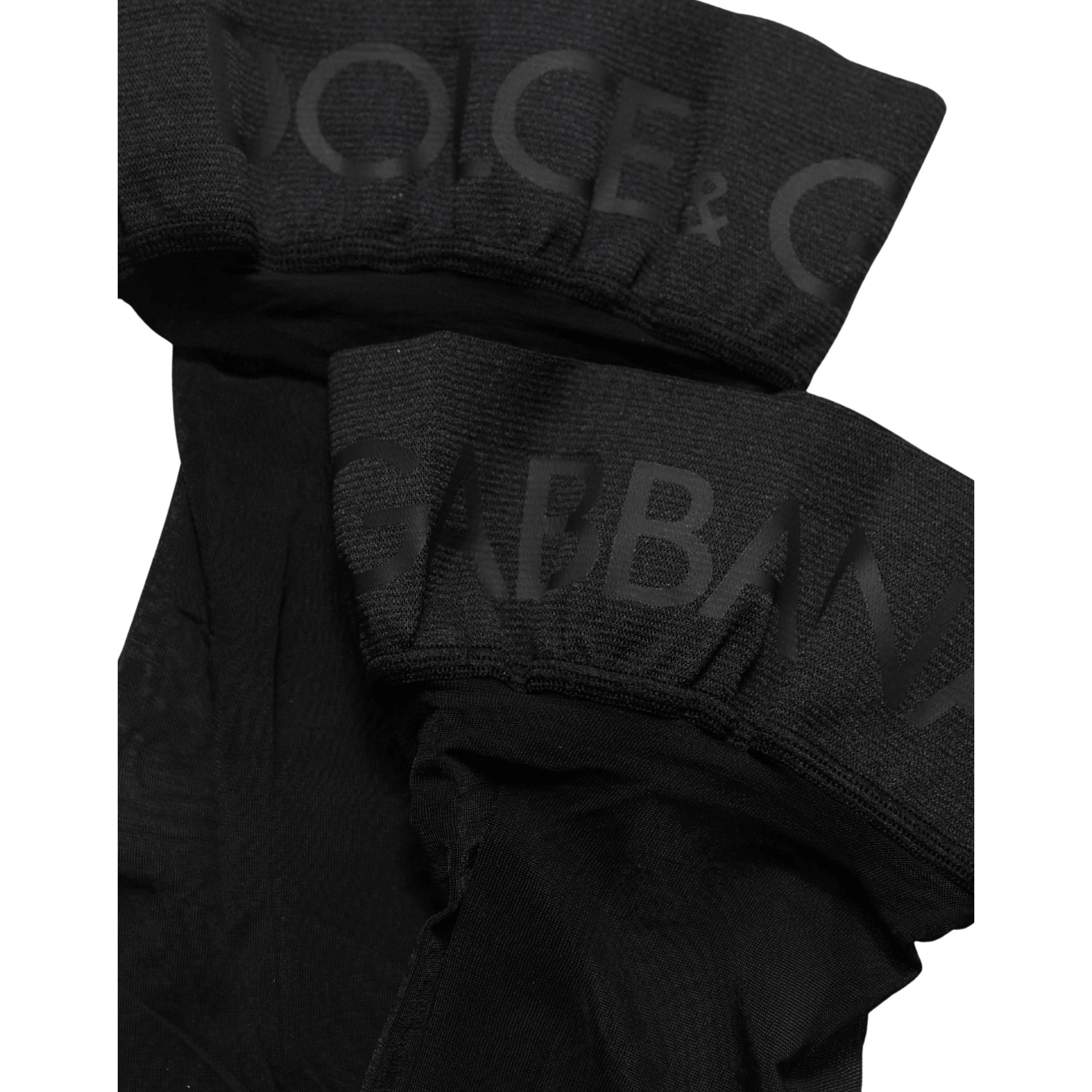Black Nylon Logo Calf Long Women Accessory Socks