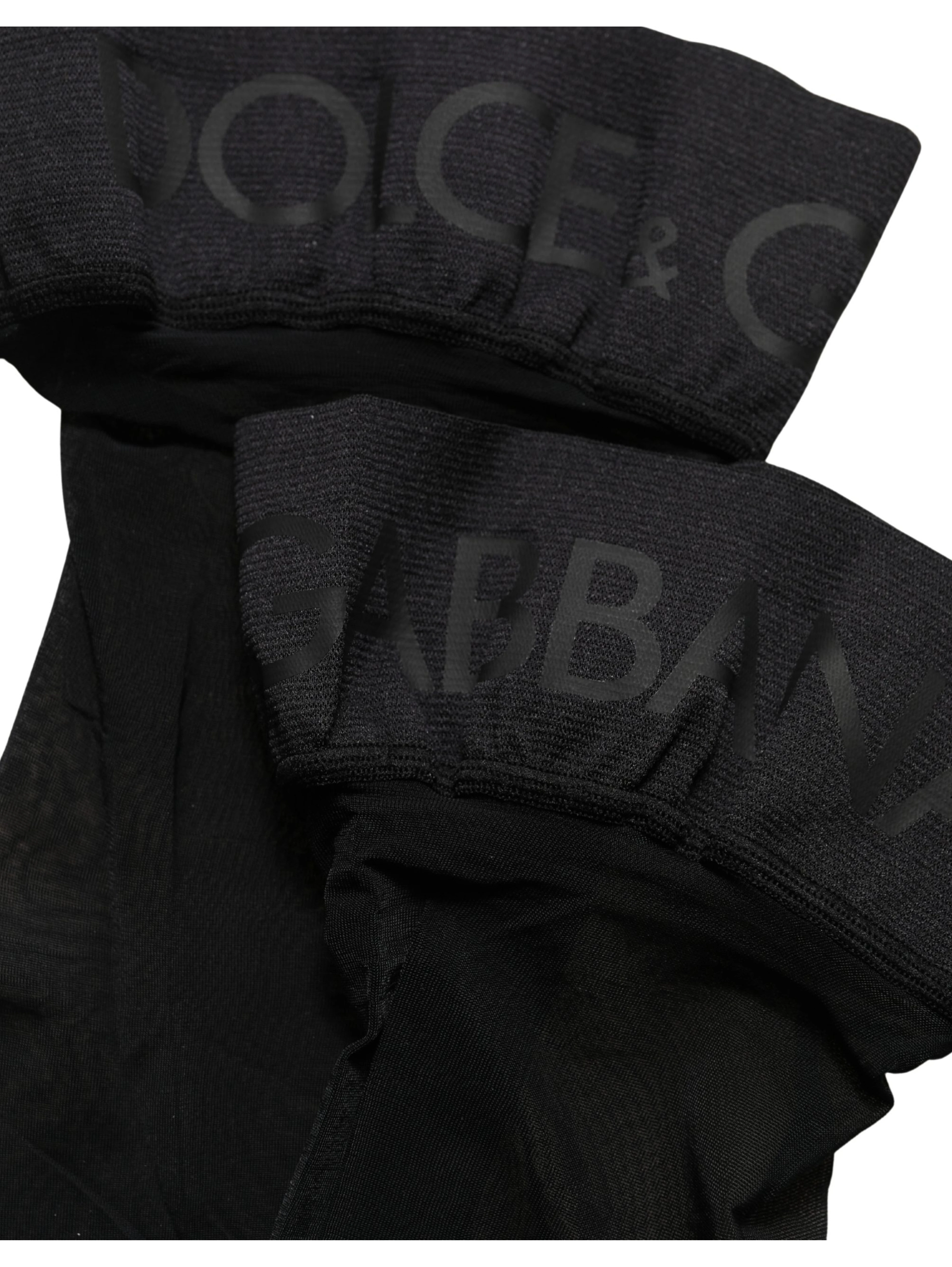 Black Nylon Logo Calf Long Women Accessory Socks