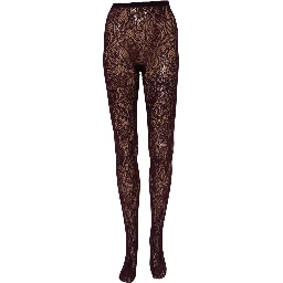 Violet Floral Fishnet Tights Stockings Pantyhose Socks