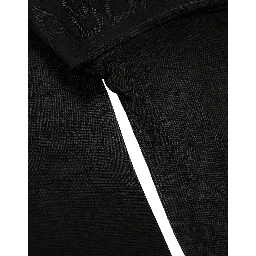 Black Nylon Logo Calf Long Women Accessory Socks