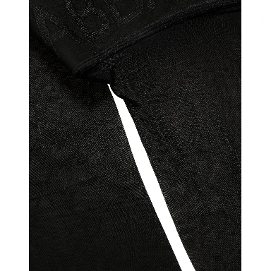 Black Nylon Logo Calf Long Women Accessory Socks