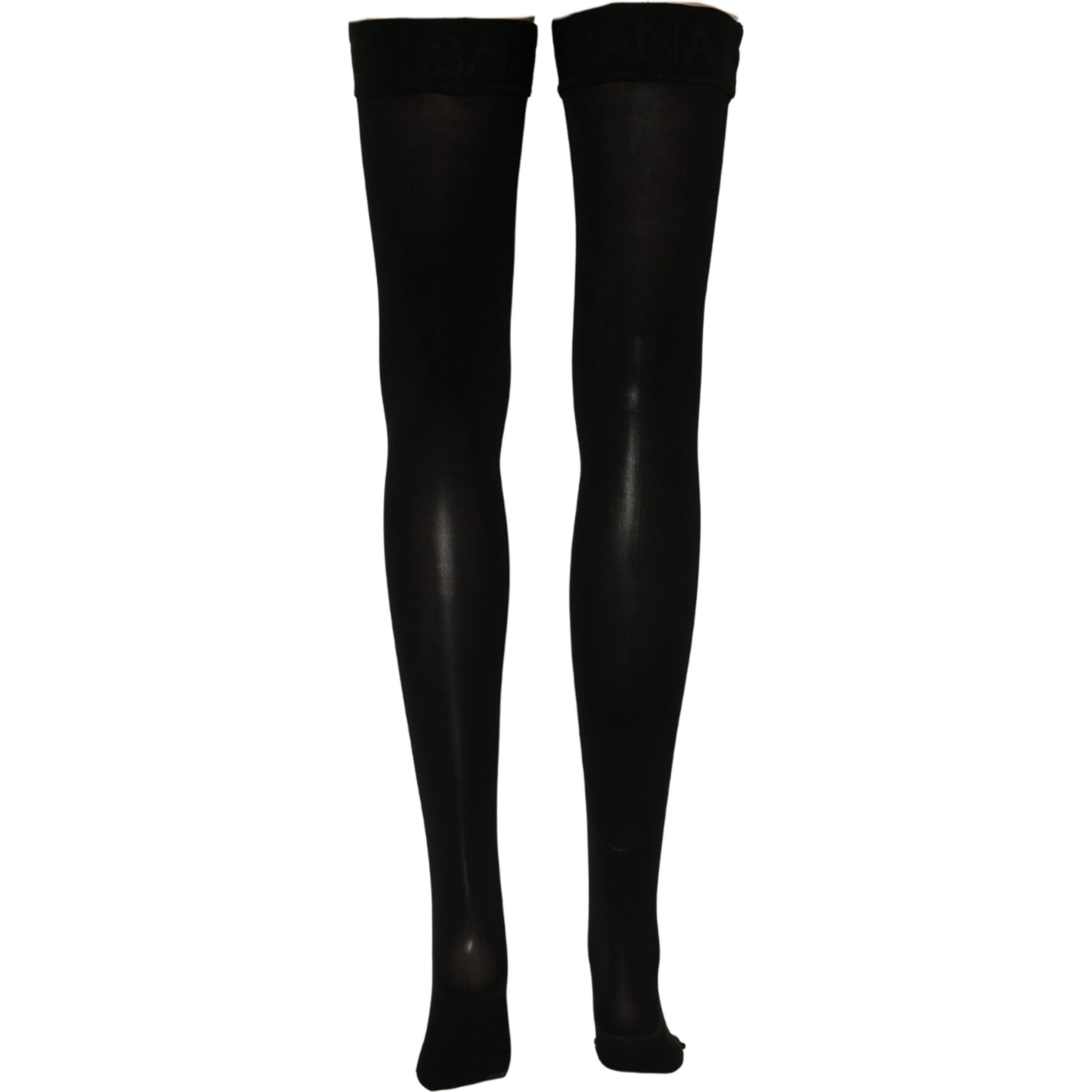 Black 100% Nylon Thigh High Stockings Socks