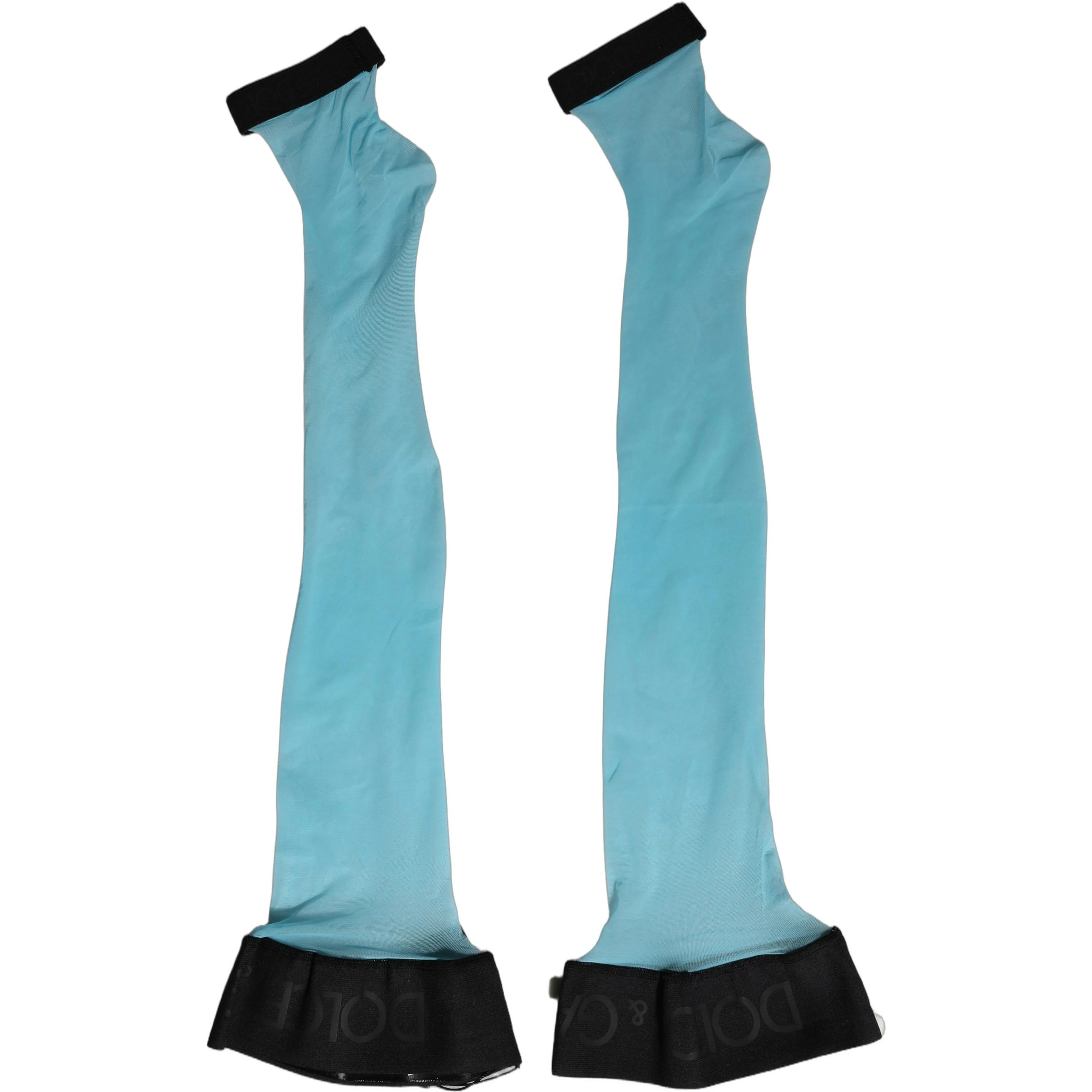 Light Blue Nylon Thigh High Women Accessory Socks