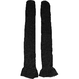 Black Wool Over Calf Long Women Accessory Socks