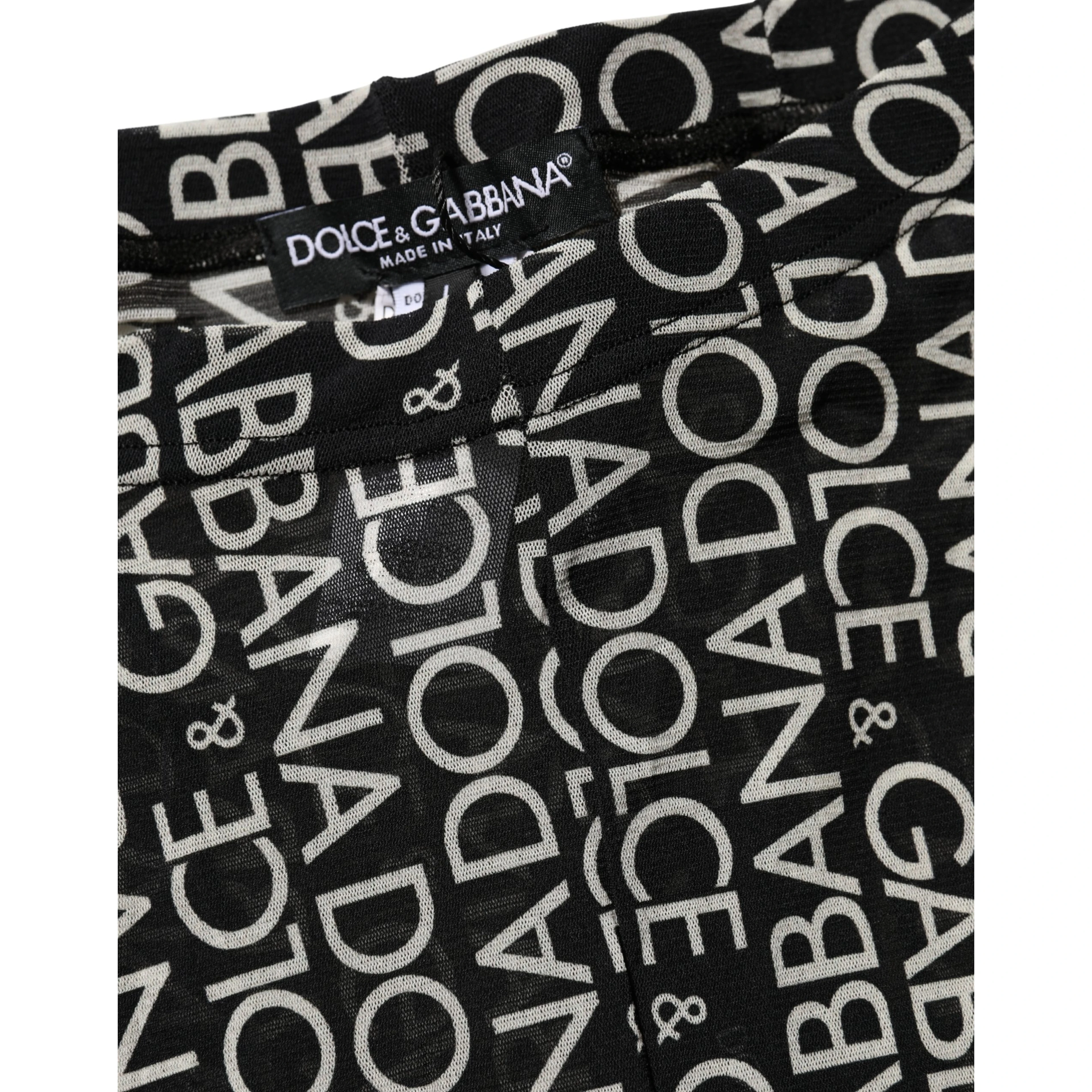 Black White All Over Print Sheer Stretch Tights Socks