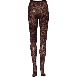 Violet Floral Fishnet Tights Stockings Pantyhose Socks