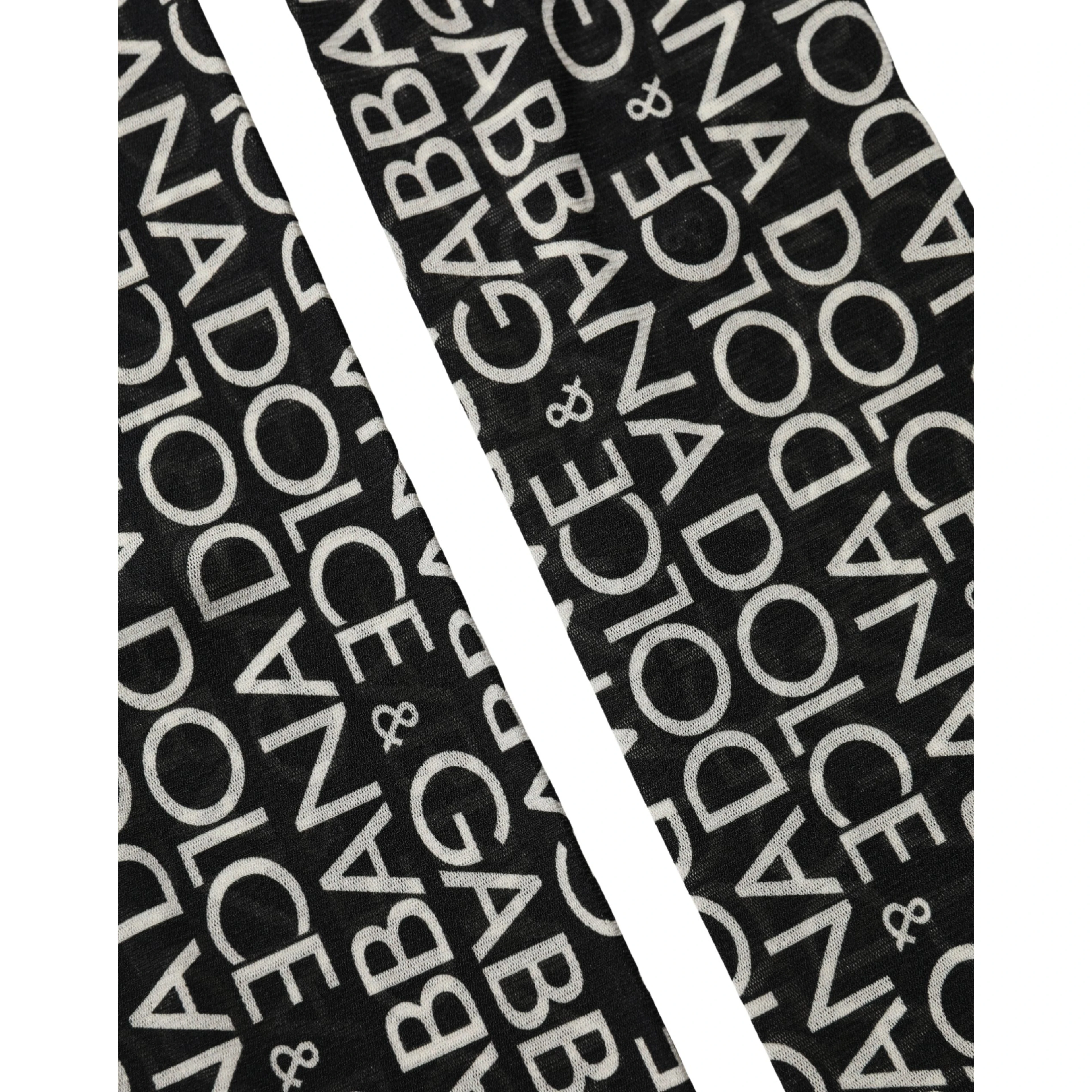Black Sheer Logo Monogram High Stockings Socks