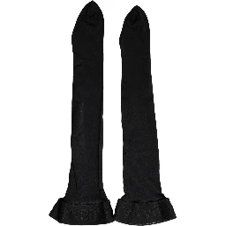 Black 100% Nylon Thigh High Stockings Socks