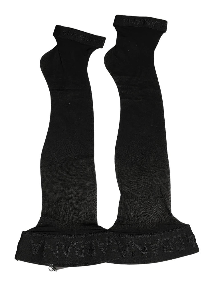 Black Nylon Logo Calf Long Women Accessory Socks alternative