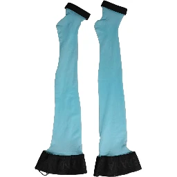 Light Blue Nylon Thigh High Women Accessory Socks