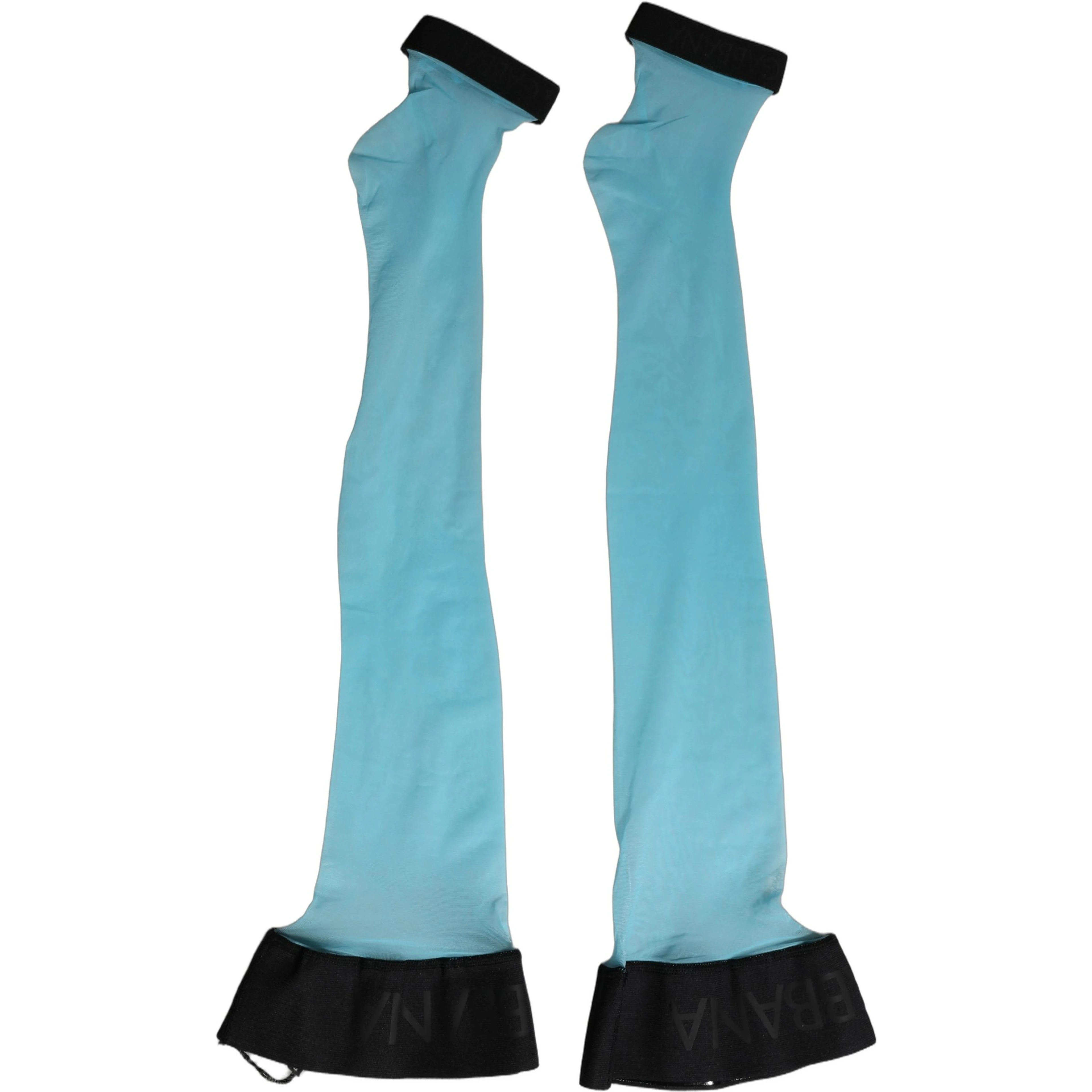 Light Blue Nylon Thigh High Women Accessory Socks