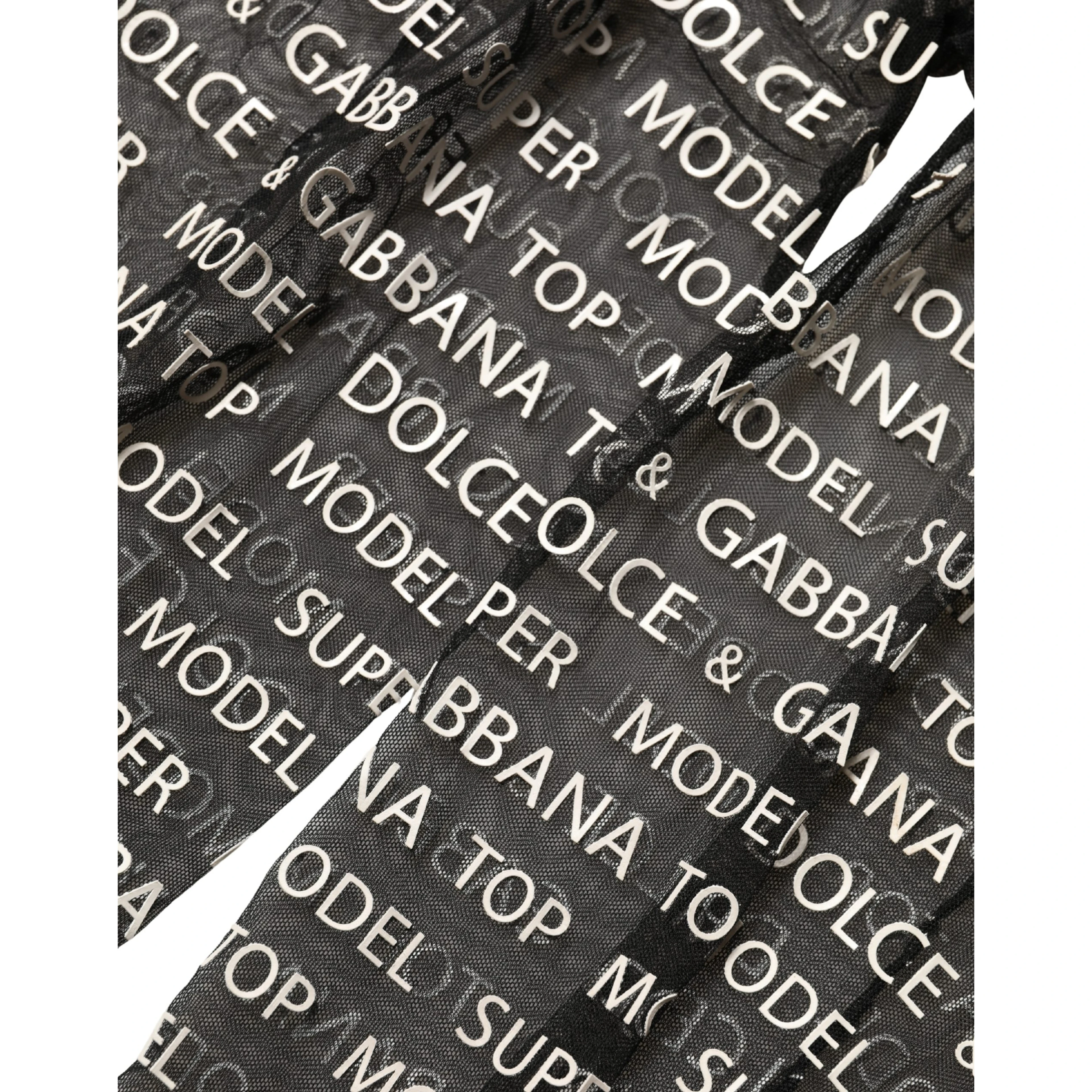 Black White All Over Print Sheer Stretch Tights Socks