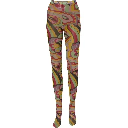 Multicolor Floral Print Tights Stockings Socks