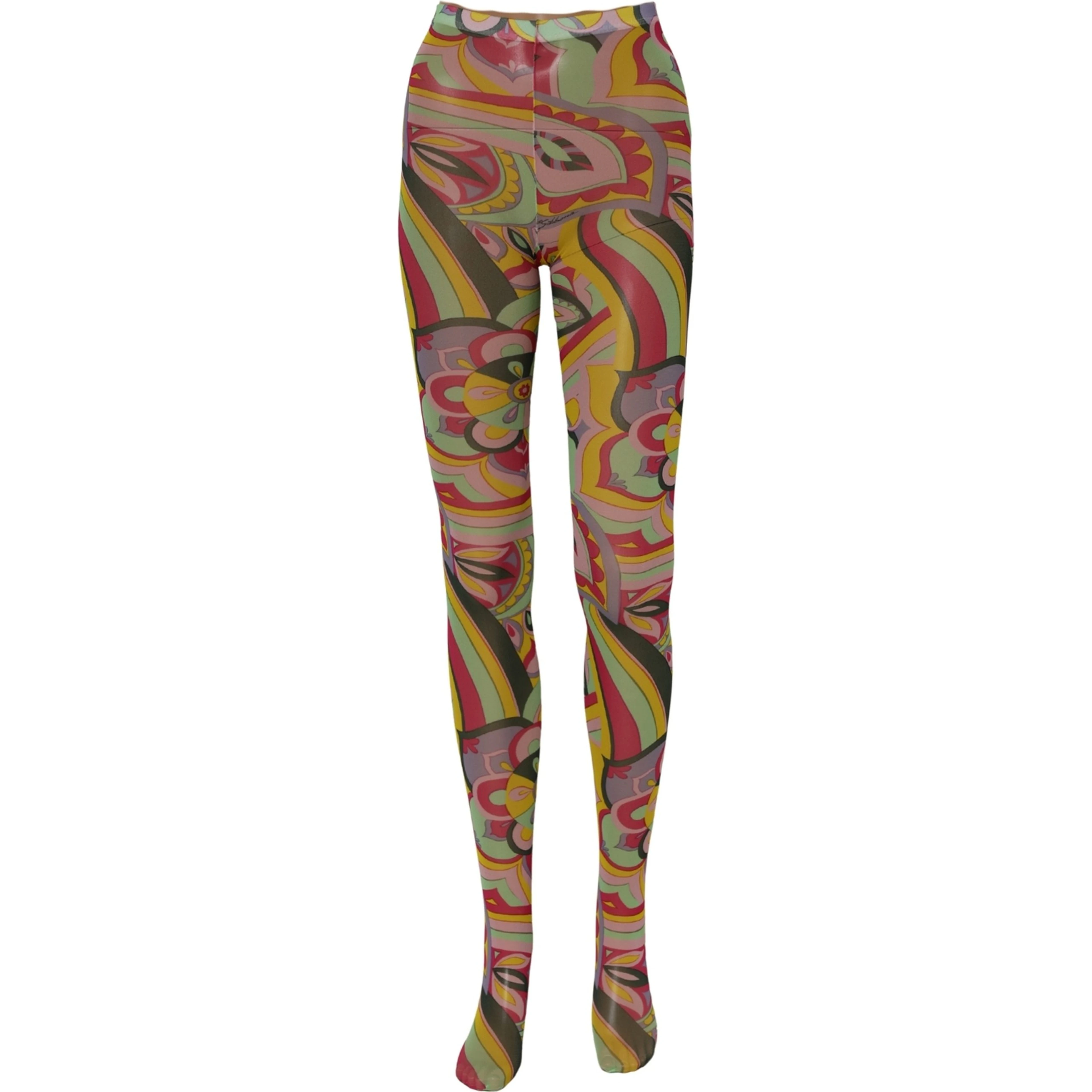 Multicolor Floral Print Tights Stockings Socks