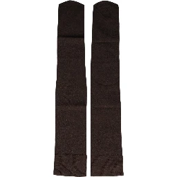 Brown Nylon Over Calf Long Women Accessory Socks