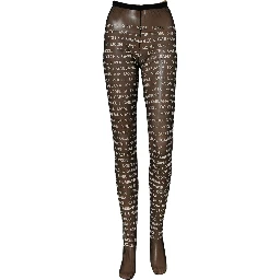 Black White All Over Print Sheer Stretch Tights Socks