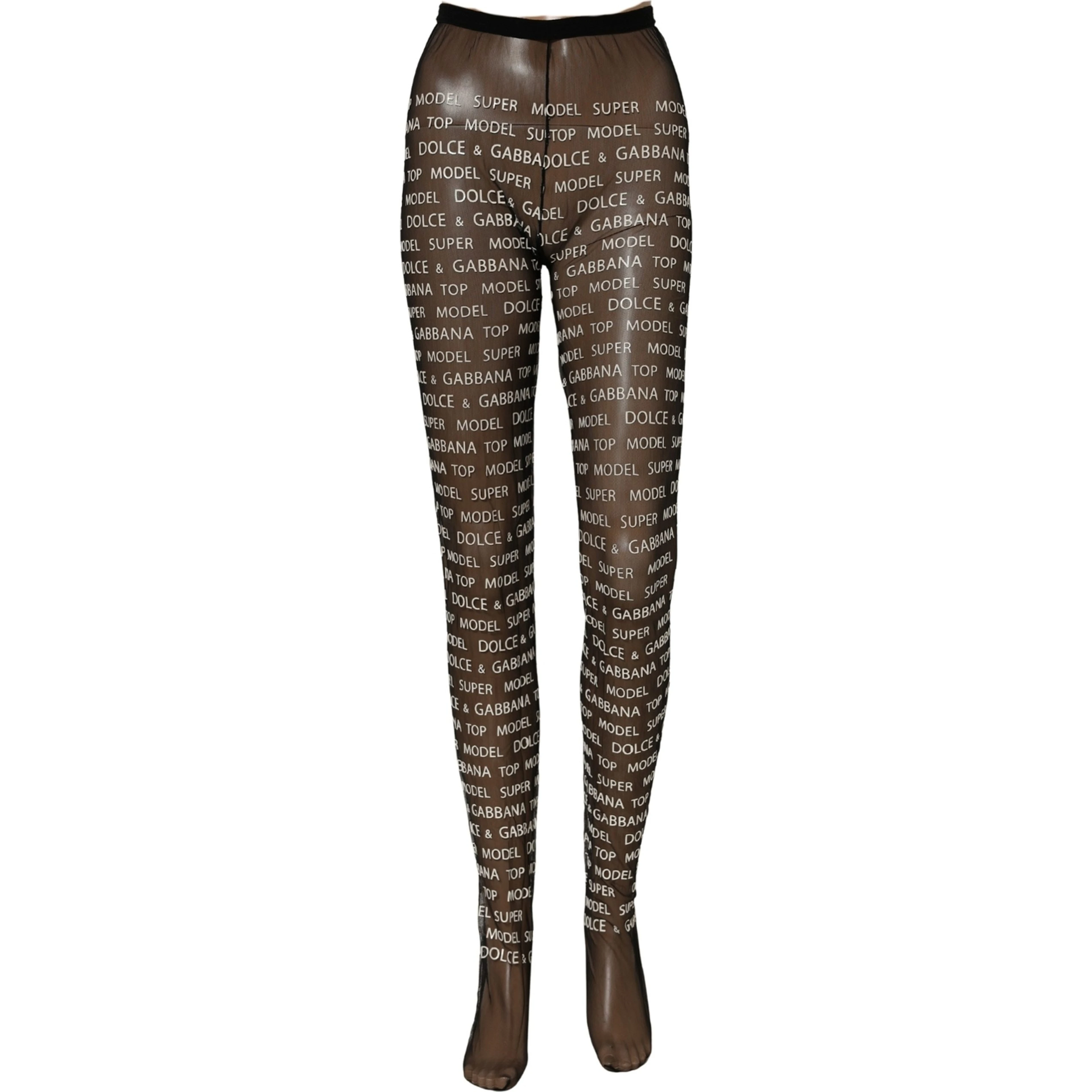 Black White All Over Print Sheer Stretch Tights Socks