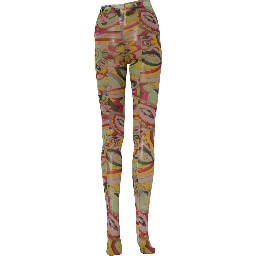 Multicolor Floral Print Tights Stockings Socks