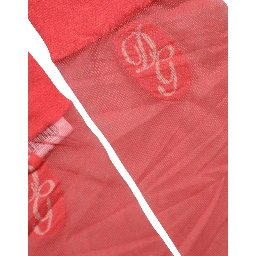 Red Nylon Mesh Sheer Calf Long Accessory Socks