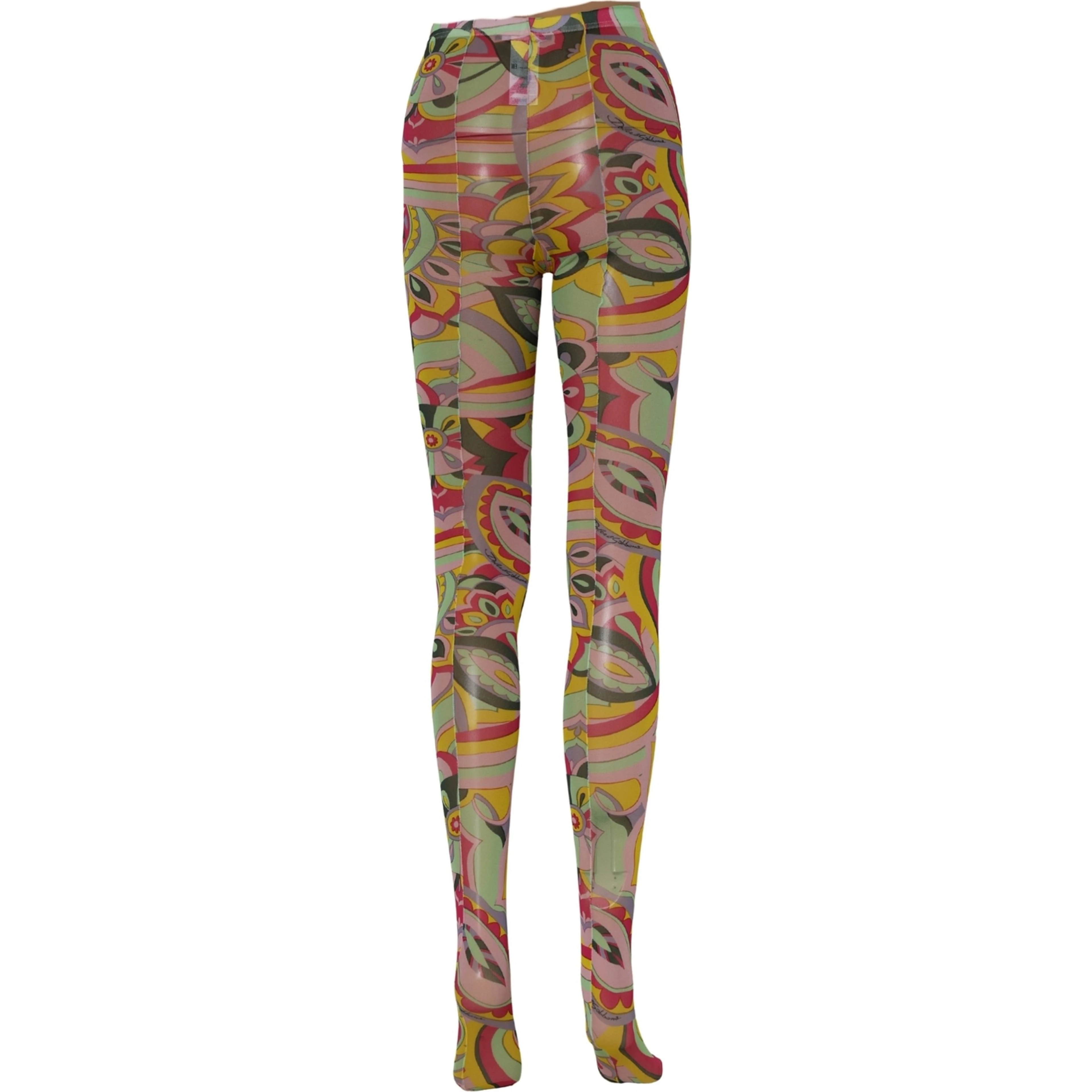 Multicolor Floral Print Tights Stockings Socks