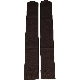 Brown Nylon Over Calf Long Women Accessory Socks