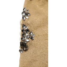 Brown Stretch Floral Clear Crystal Stockings Socks