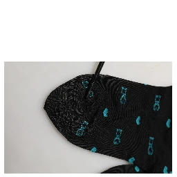 Black Nylon Logo Tights Stocking Pantyhose Socks