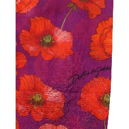 Purple Nylon Floral Print Tights Stockings Socks