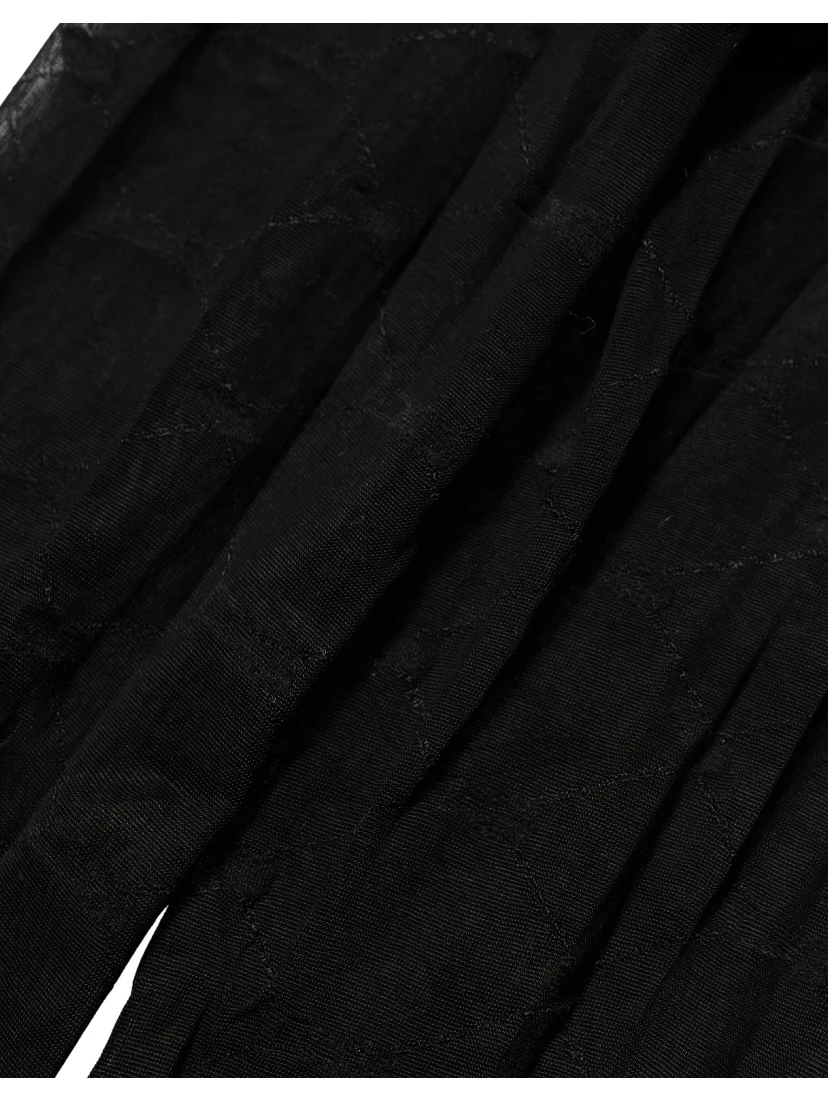 Black Nylon Logo Tights Stocking Pantyhose Socks