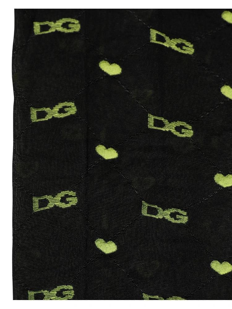 Black Nylon Logo Tights Stocking Pantyhose Socks