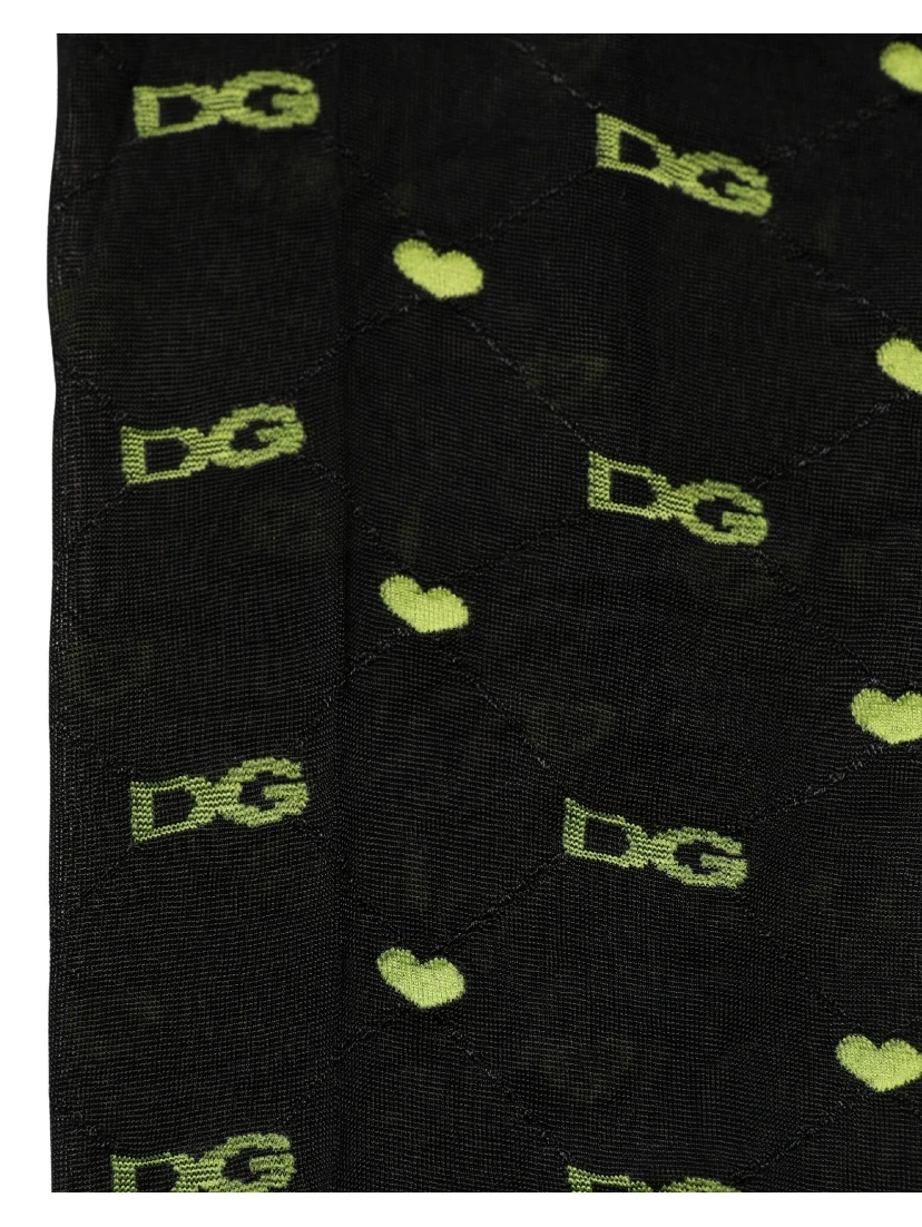 Black Nylon Logo Tights Stocking Pantyhose Socks