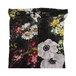 Black Nylon Floral Print Tights Stockings Socks