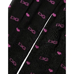 Black Nylon Hearts Tights Stocking Pantyhose Socks