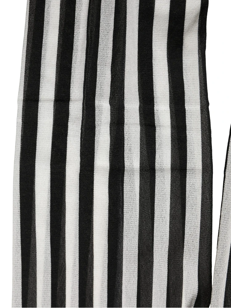 Black White Stripes Tights Stocking Pantyhose Socks