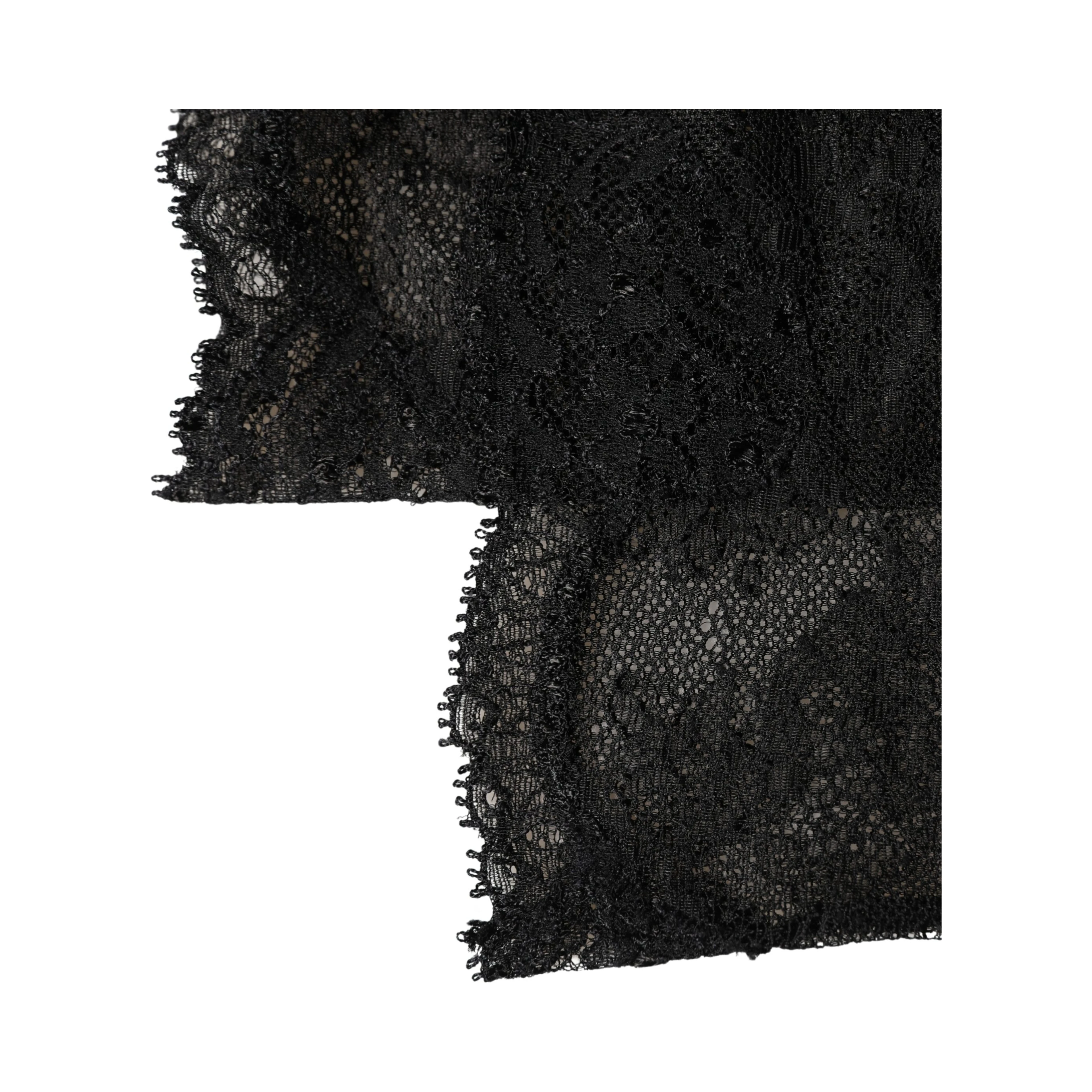 Black Floral Lace Nylon Stretch Knee High Socks