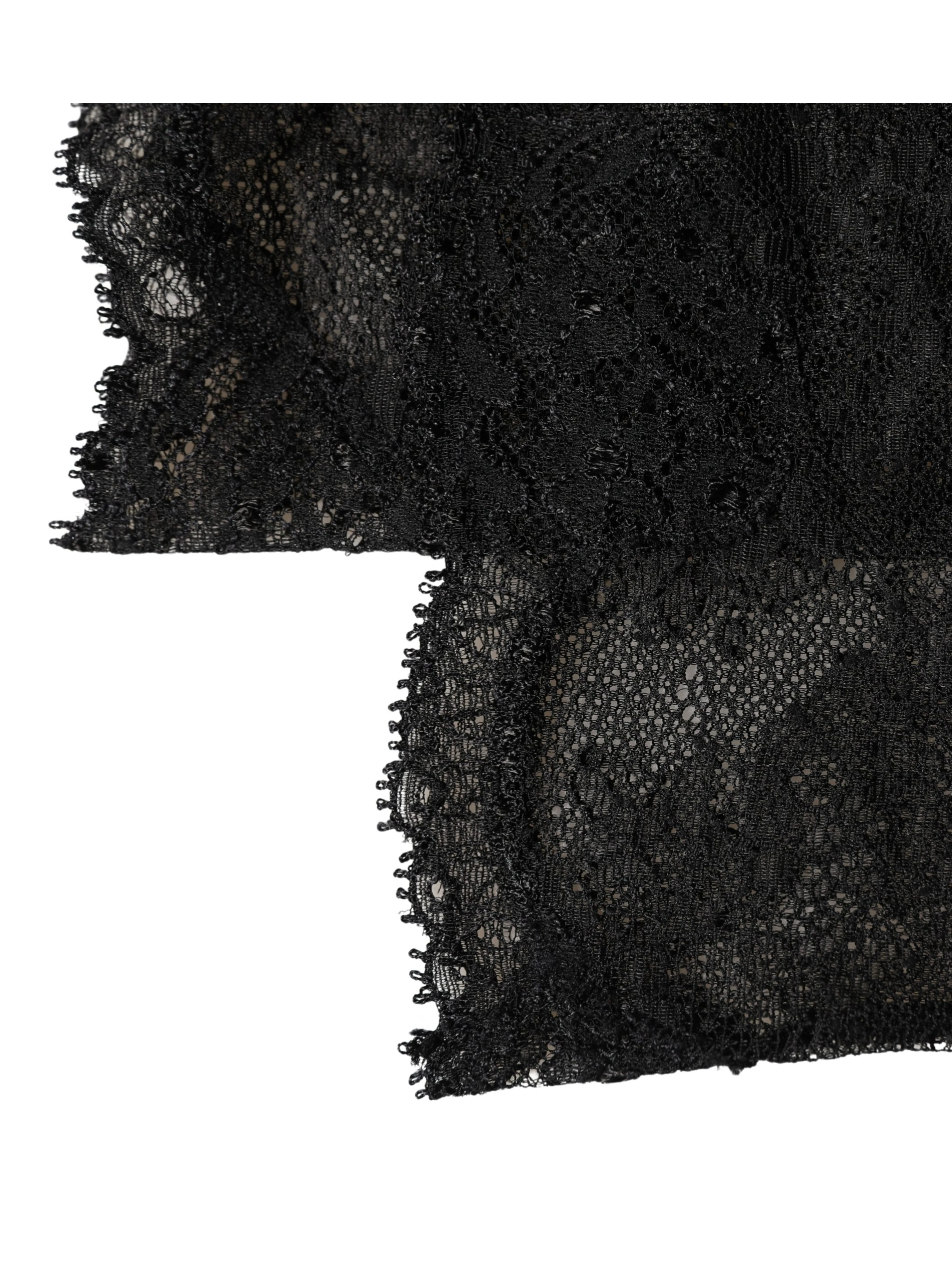 Black Floral Lace Nylon Stretch Knee High Socks