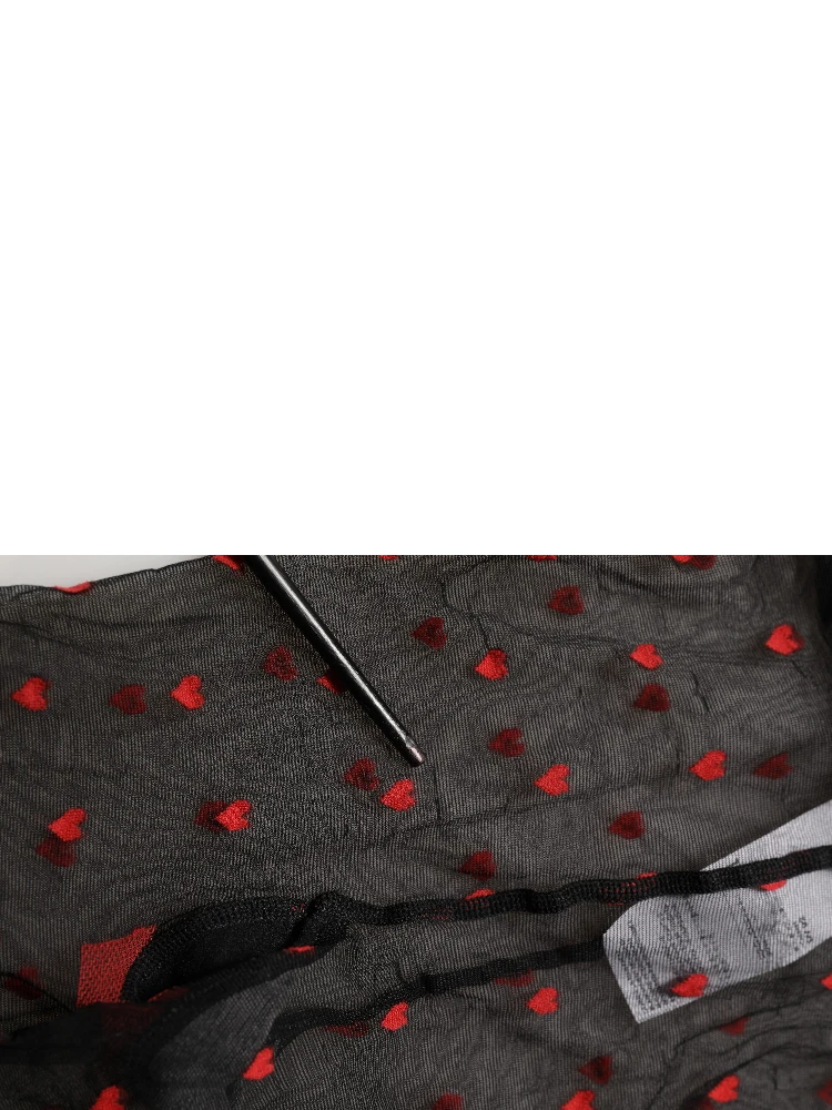 Black Nylon Hearts Tights Stocking Pantyhose Socks