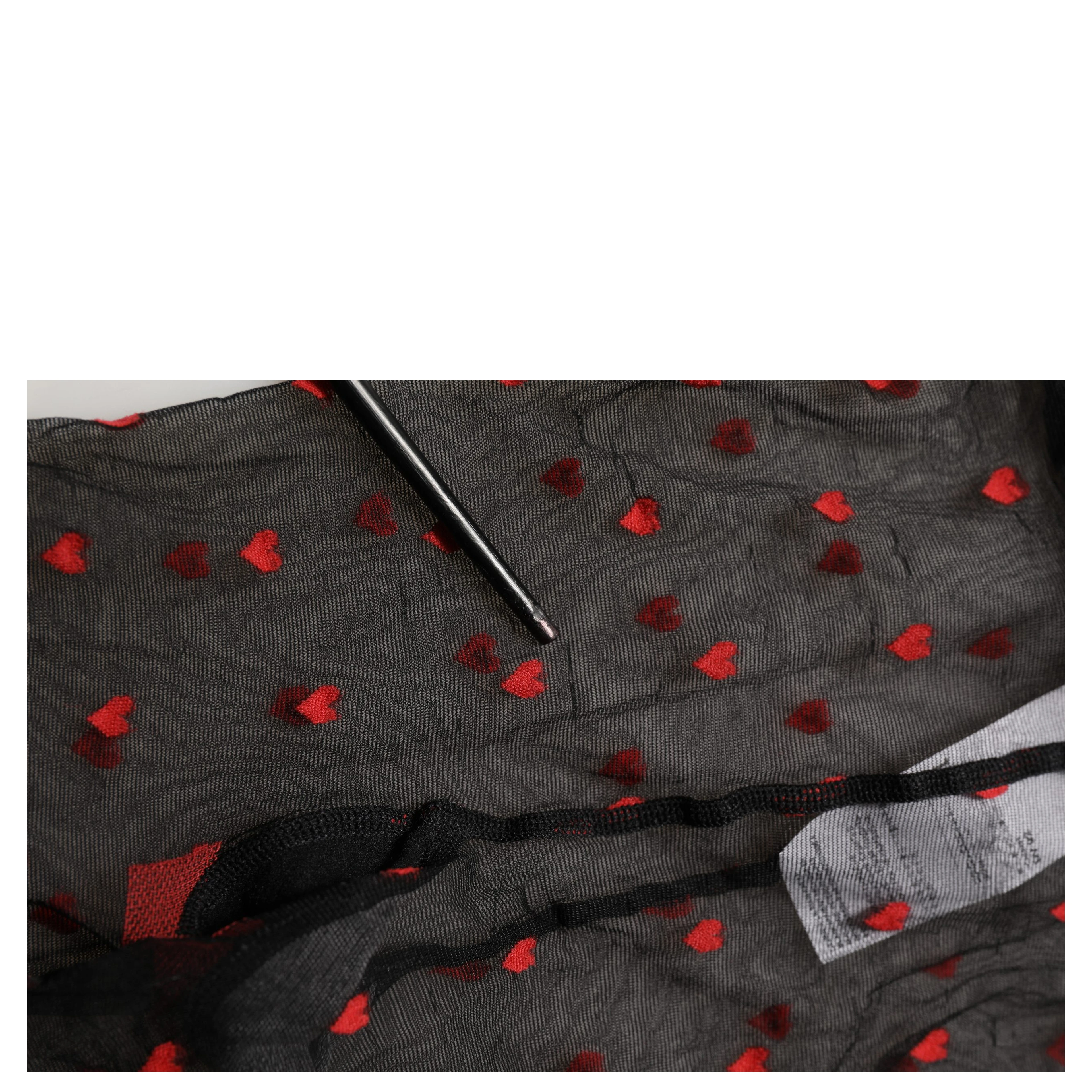 Black Nylon Hearts Tights Stocking Pantyhose Socks