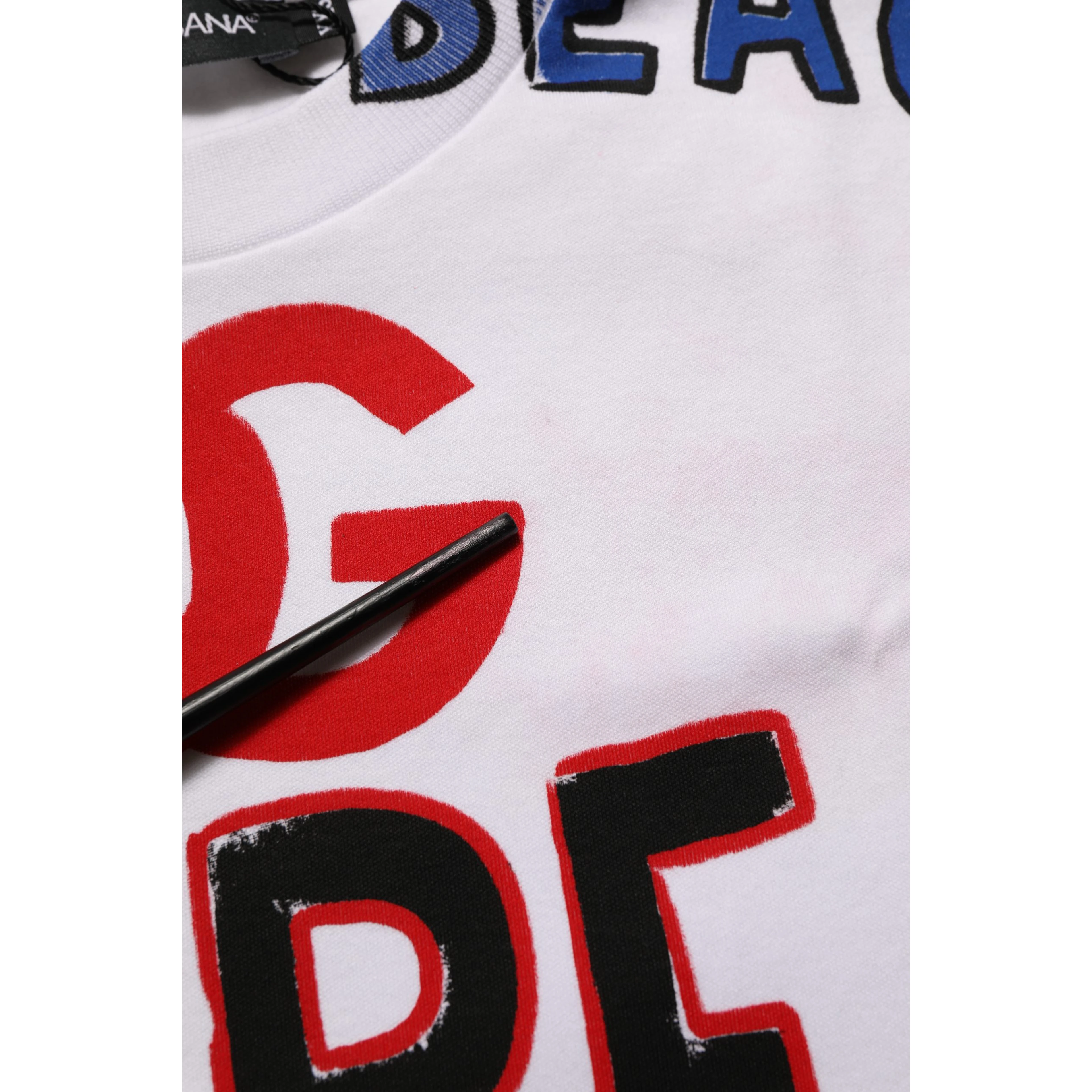 White Graphic Cotton Jersey Cropped T-shirt