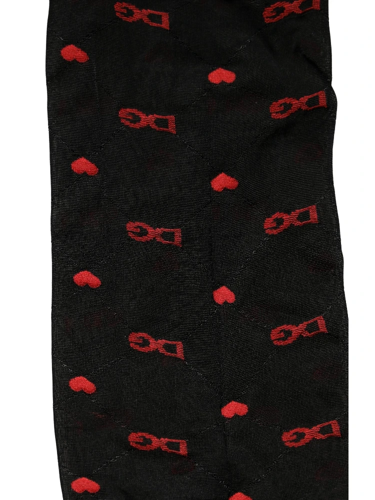 Black Nylon Hearts Tights Stocking Pantyhose Socks