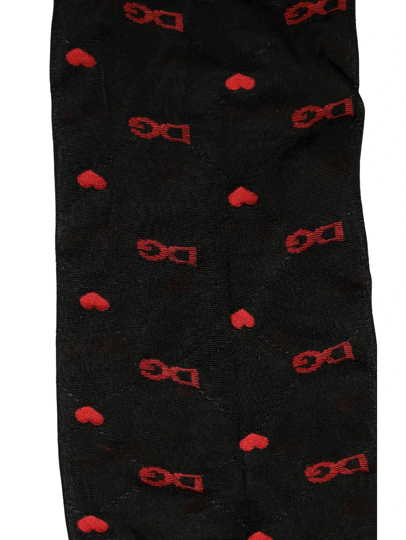 Black Nylon Hearts Tights Stocking Pantyhose Socks