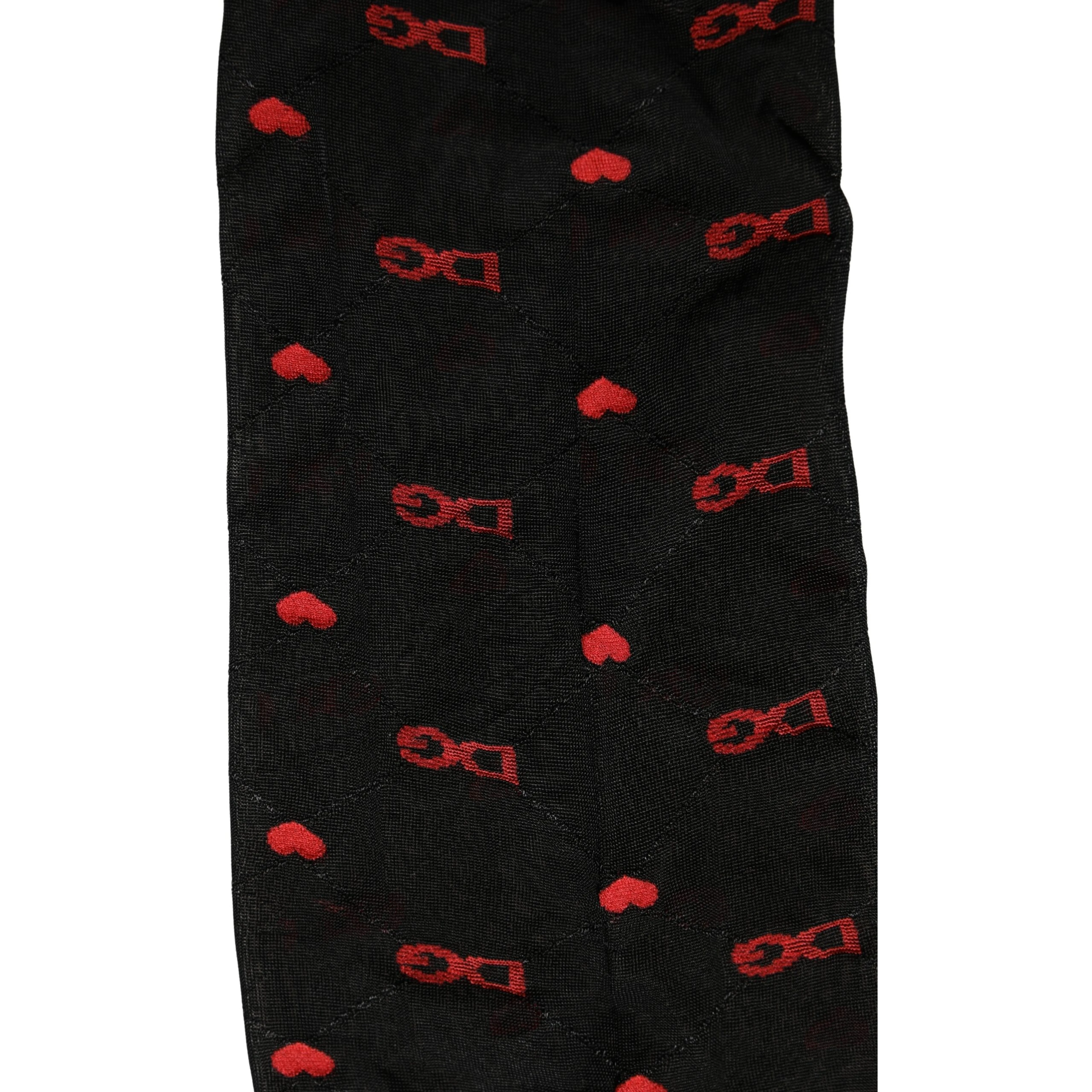 Black Nylon Hearts Tights Stocking Pantyhose Socks